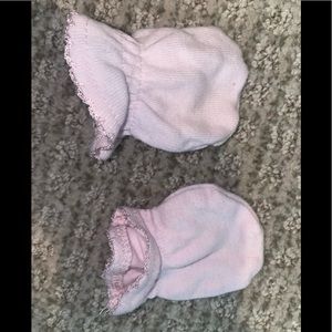 Gerber pink mittens